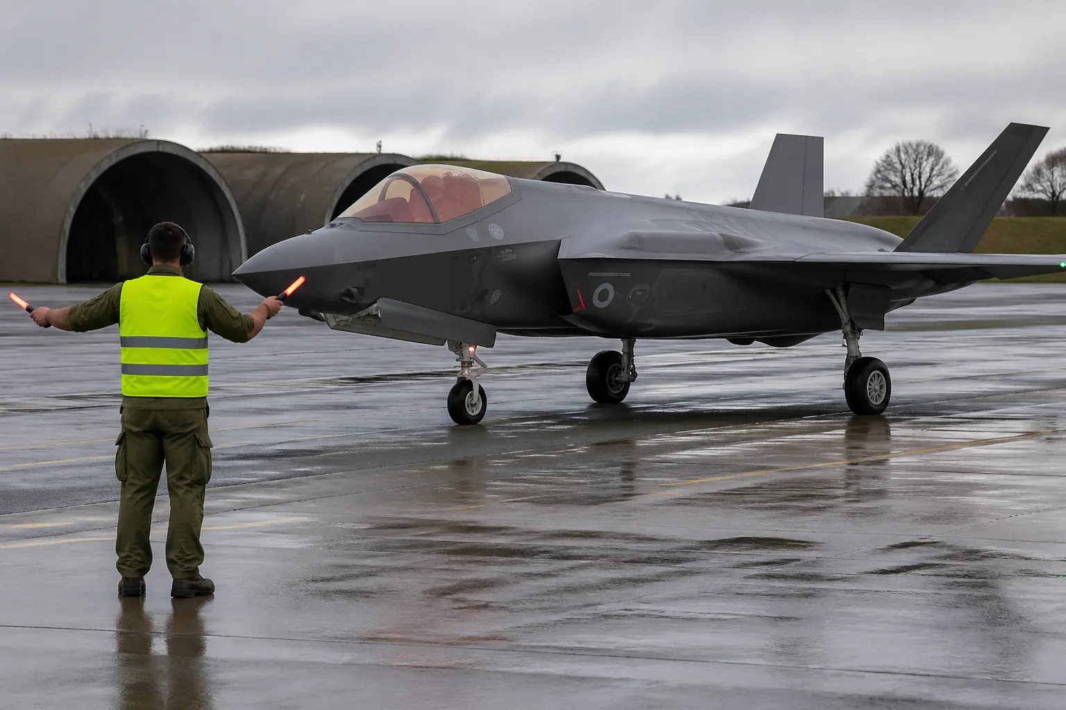 Flyvevåbnet har modtaget fire nye F-35-kampfly på Flyvestation Skrydstrup som del af en historisk styrkelse.