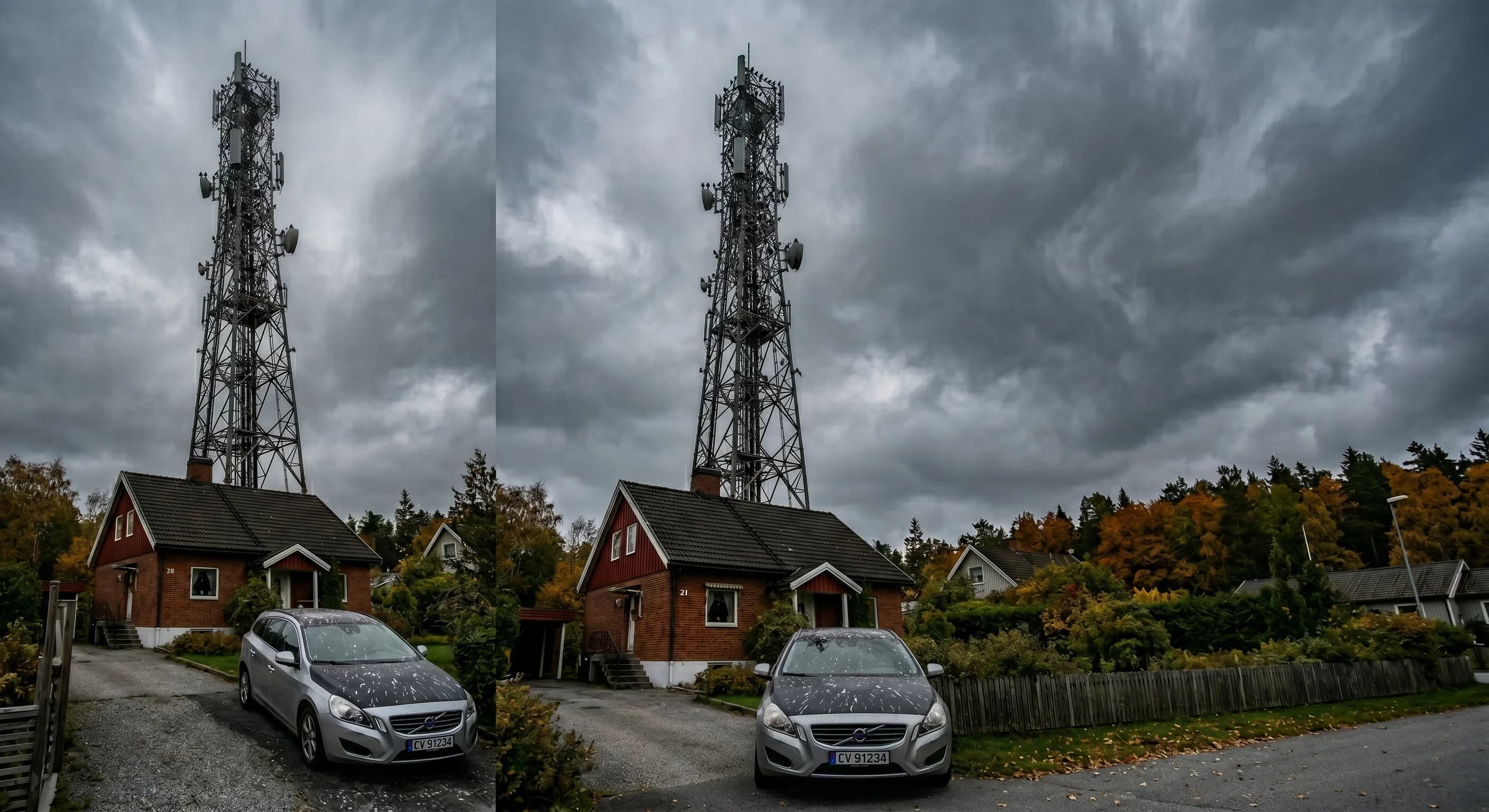 Kæmpe antennemast placeret klods op ad privat villahave i Dronningmølle.