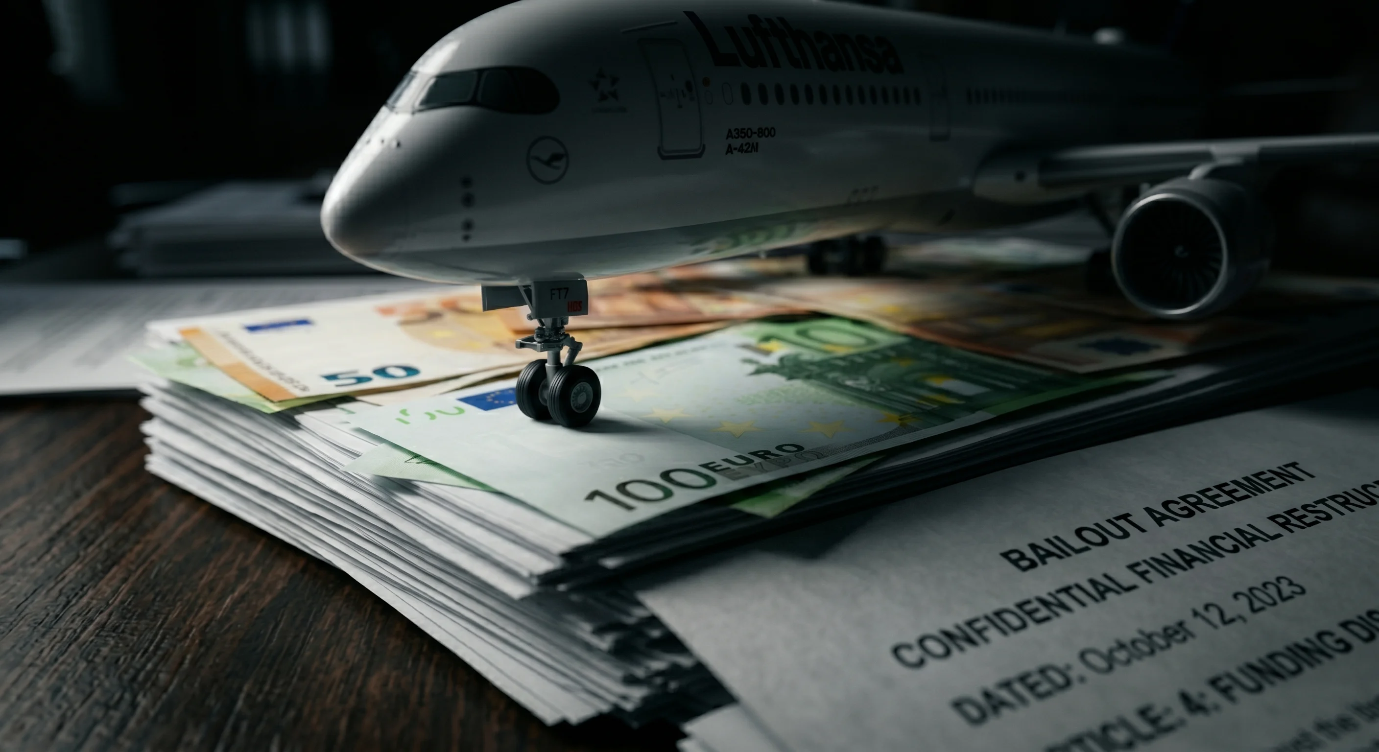 Lufthansa fly på landingsbanen under covid-19 krisen i Tyskland.