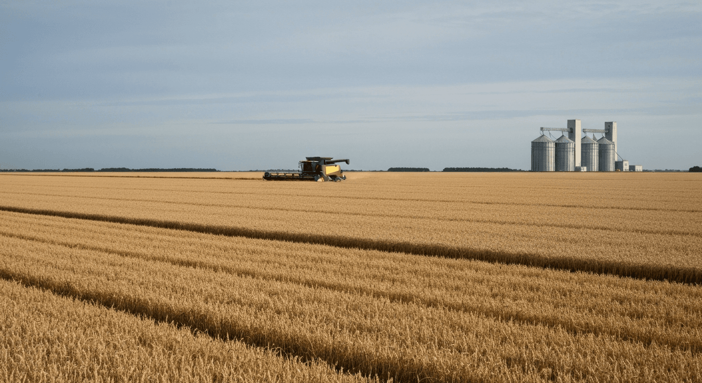 Kornmark der symboliserer de landbrugsprodukter der nu pålægges højere told