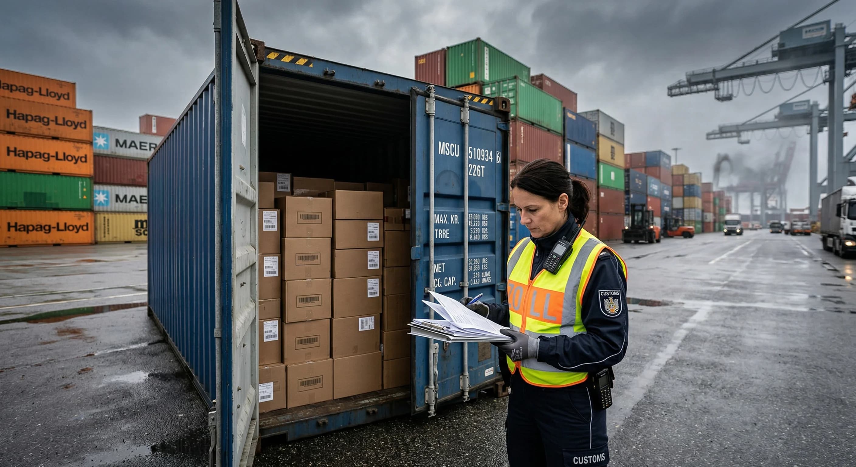 Toldmyndigheder beslaglægger ulovlige varer ved grænsen.