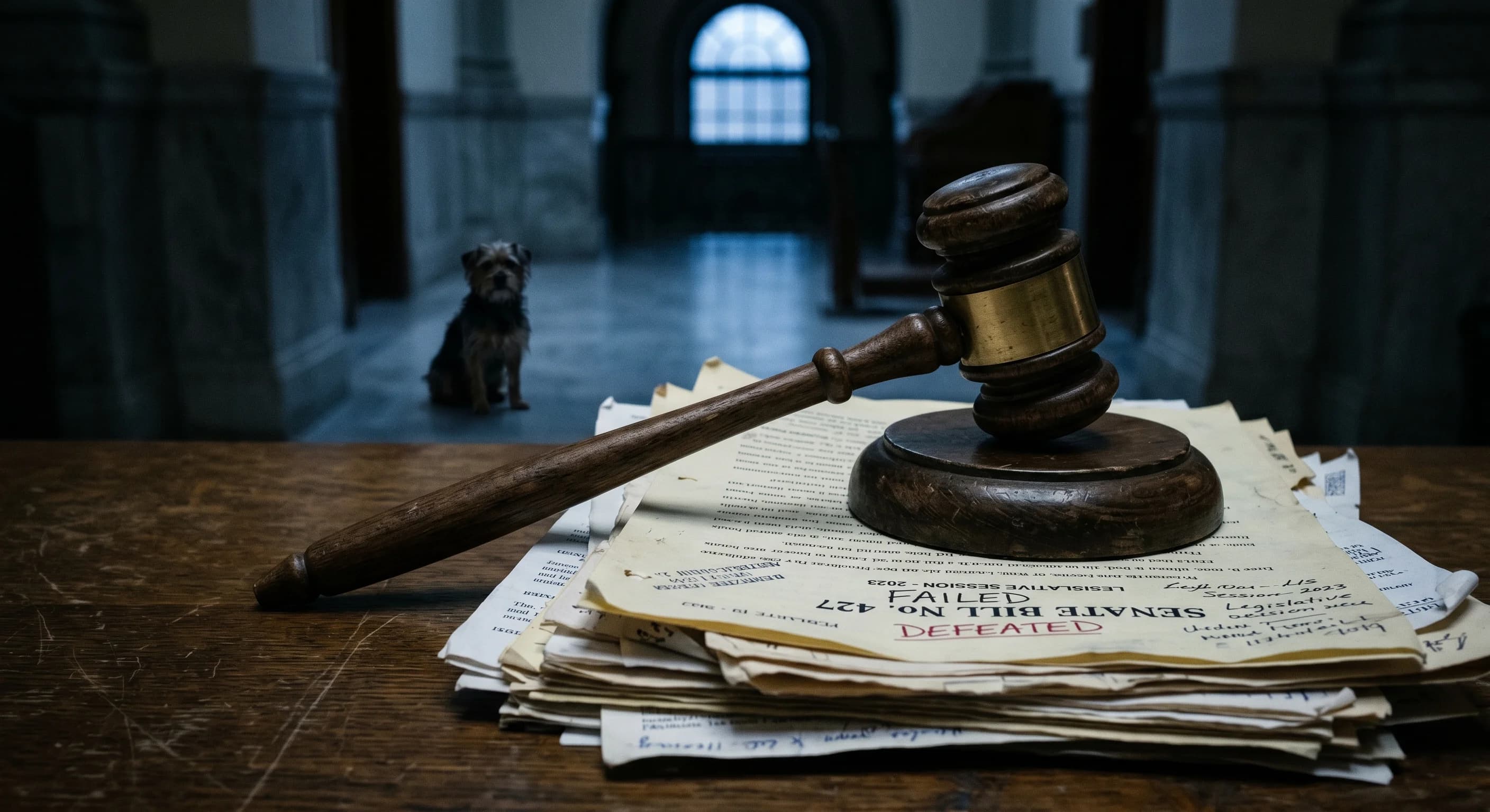 Dommerhammer der symboliserer strengere straffe for overtrædelser af den danske dyrevelfærdslov.