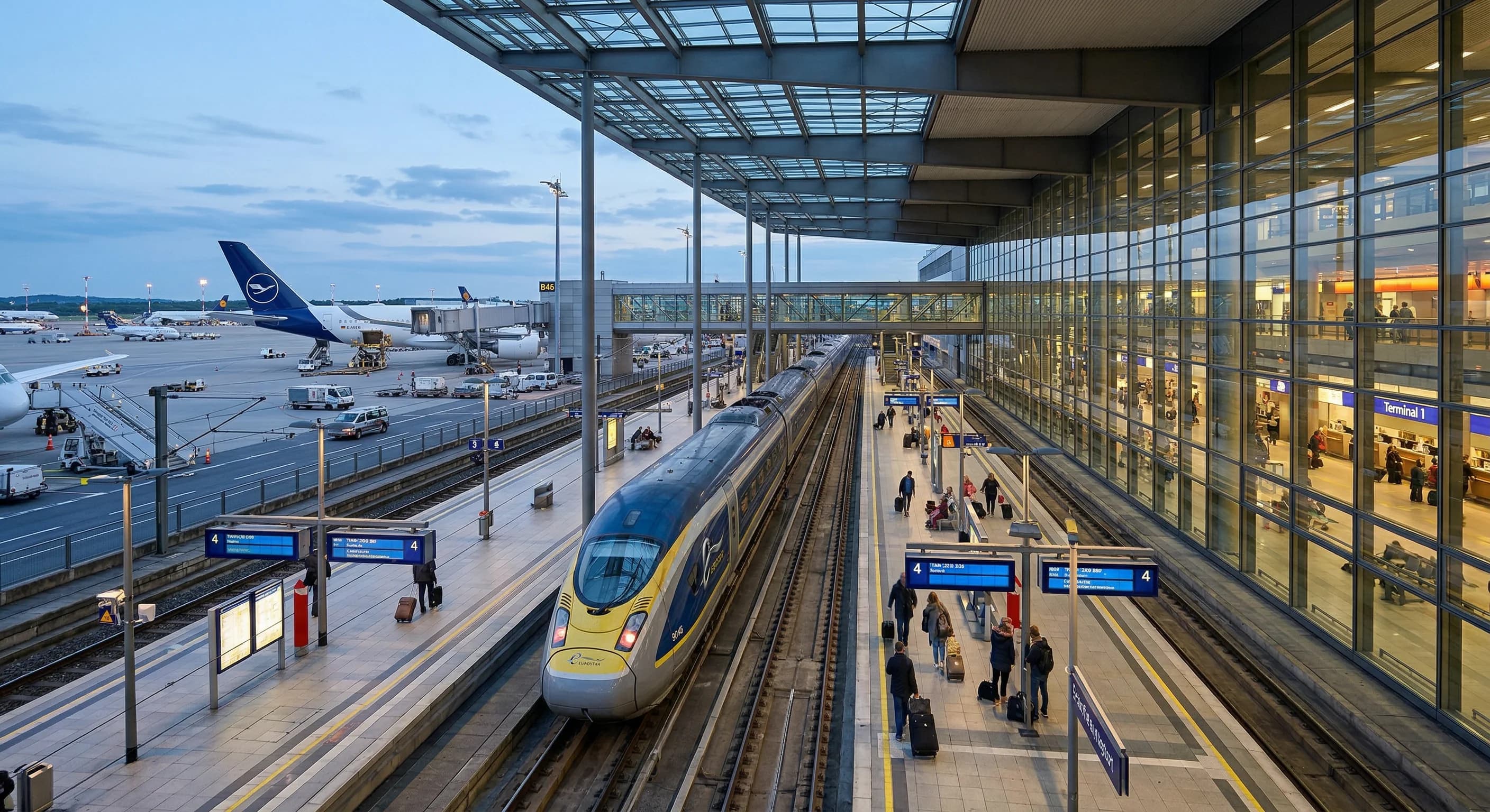 Fremtidens europæiske lufthavne skal integreres tættere med den landbaserede offentlige transport.