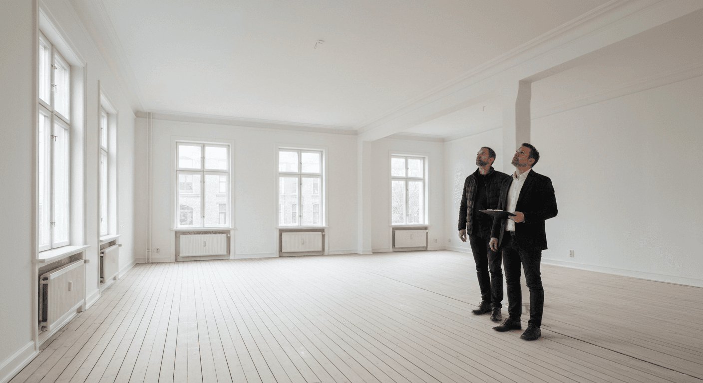 Tom lejlighed med potentiale for værdiforøgelse illustrerer vigtigheden af lejemålets stand