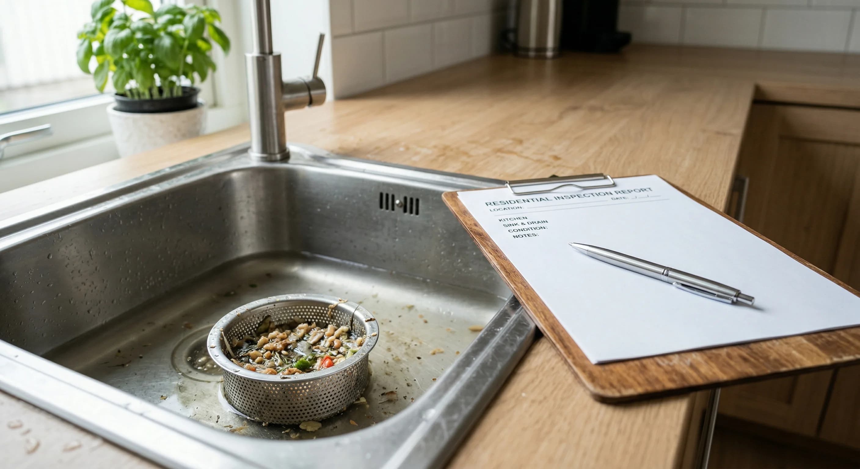 Rensning af tilstoppet køkkenafløb med kloakservice.