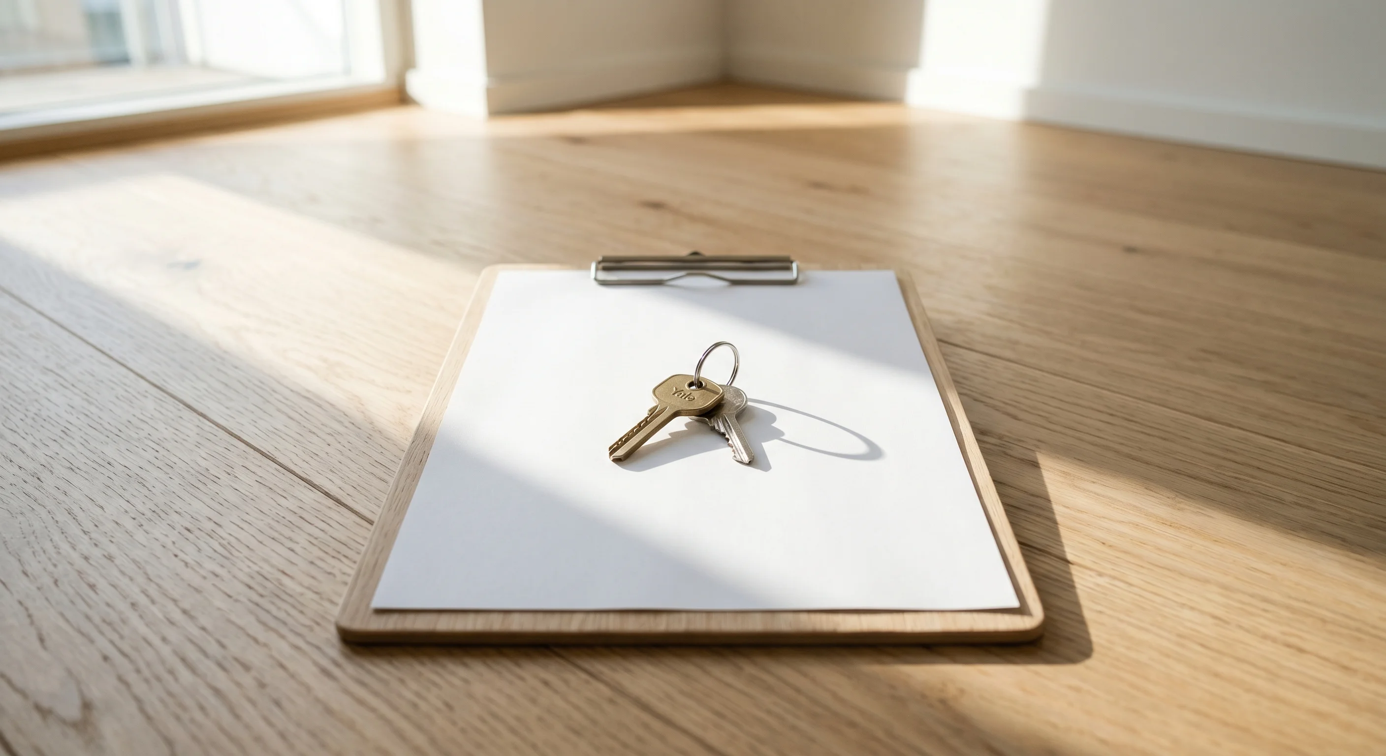 Nøgleoverdragelse og underskrivning af lejekontrakt.