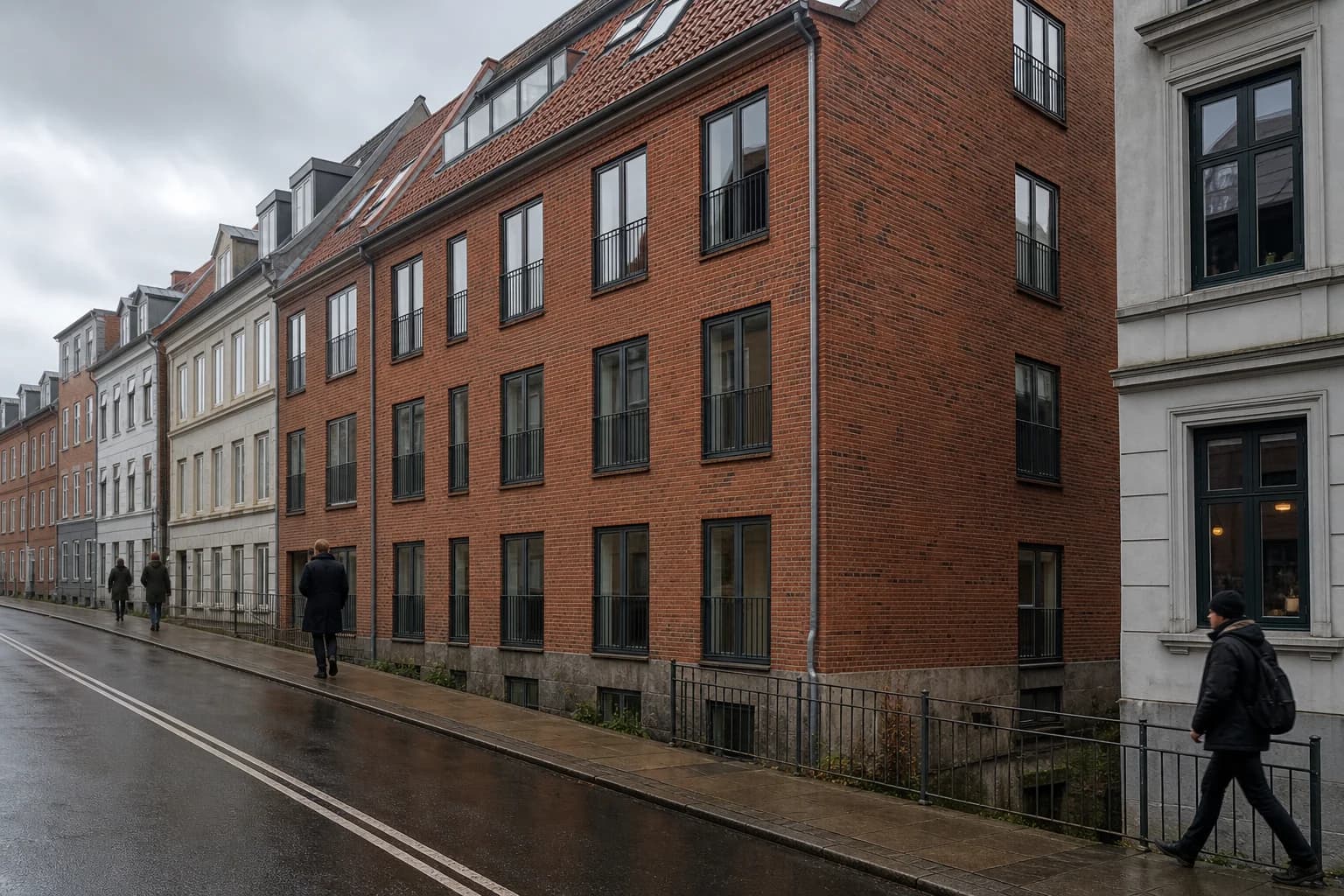 Byggeri opført i overensstemmelse med byggetekniske dispensationer og lokalplaner.