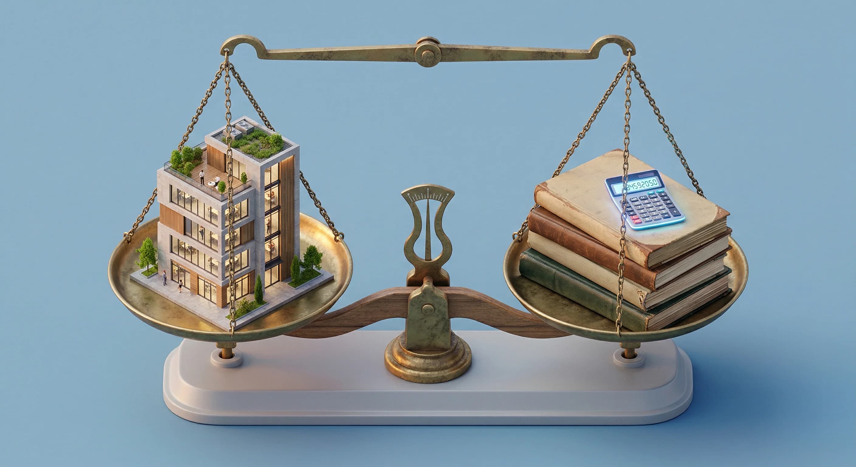 Regnemaskine og papirer der symboliserer fastsættelse af handelsværdi for anparter.