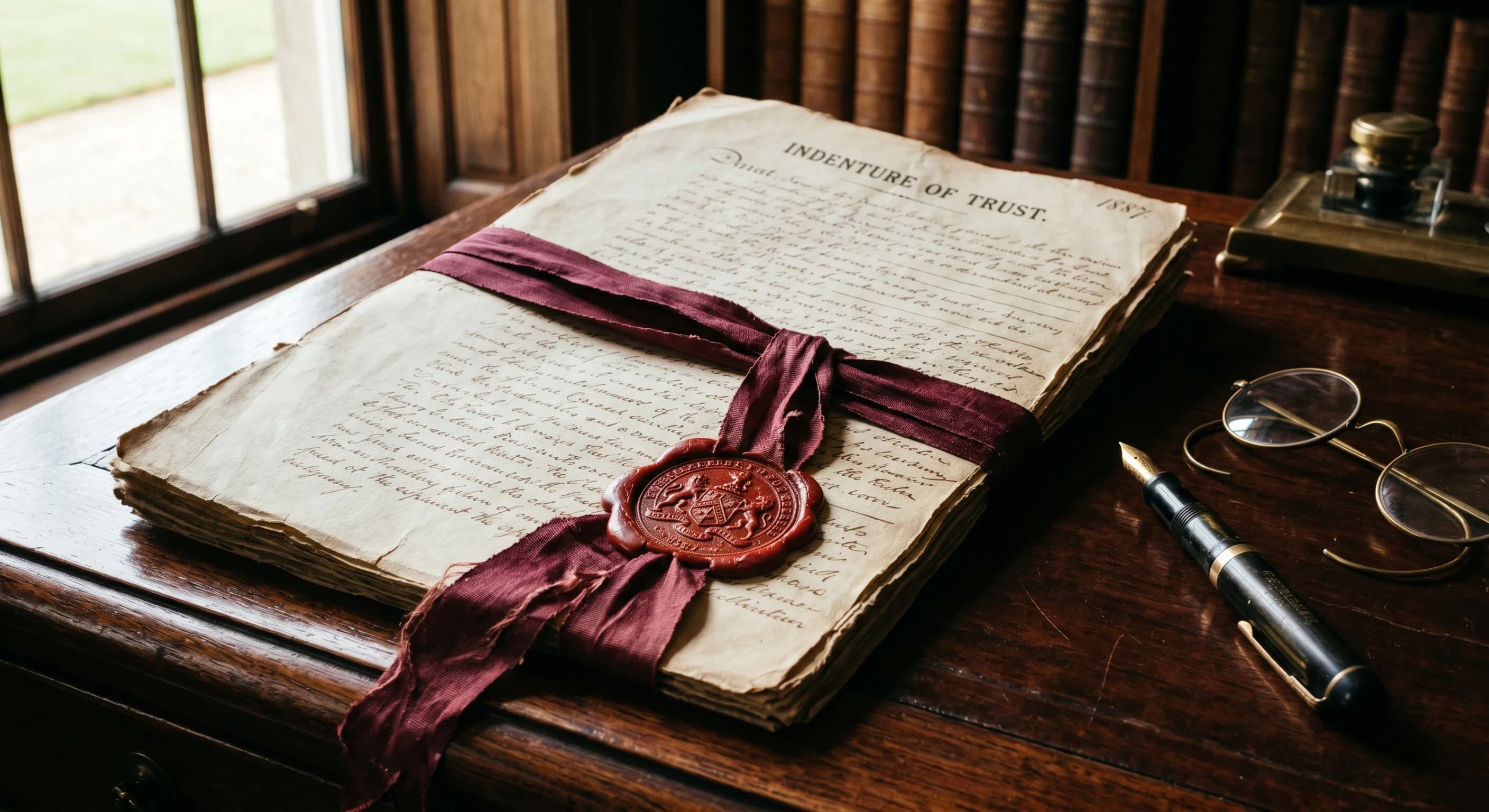 Juridiske dokumenter der illustrerer vurderingen af en udenlandsk testamentarisk trust.