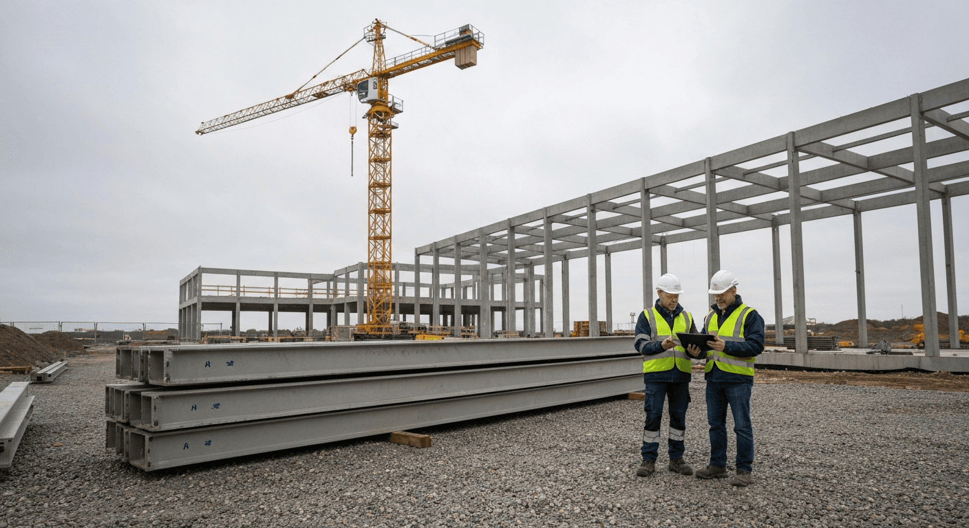 Entreprenørmaskiner på en byggeplads illustrerer vigtigheden af korrekte udbudsprocesser
