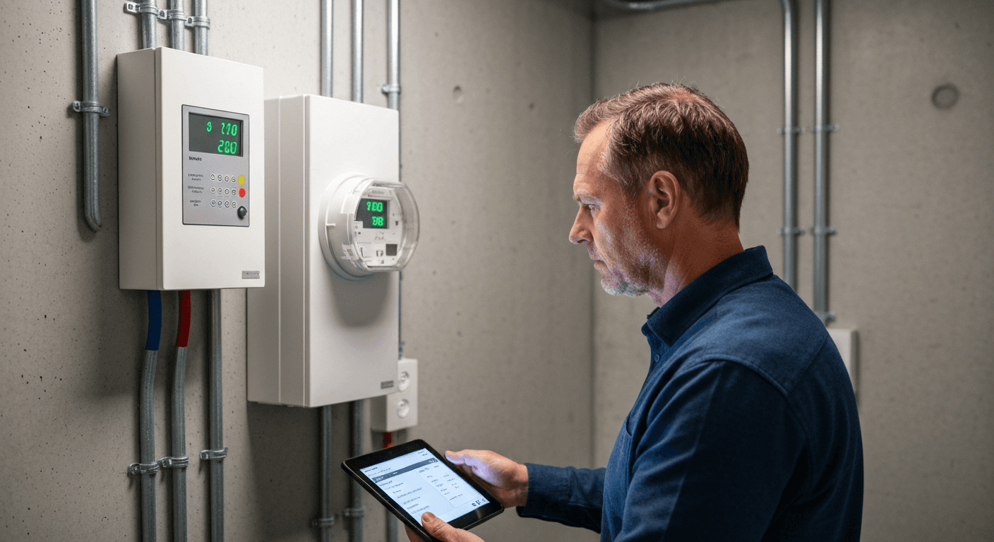 Elmåler der aflæses til brug for forbrugsregnskabet