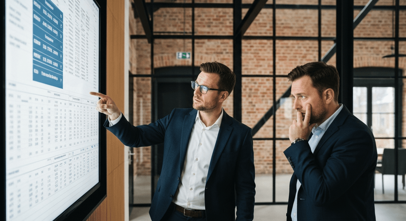 En revisor gennemgår en virksomheds regnskab for uoverensstemmelser i omsætningen